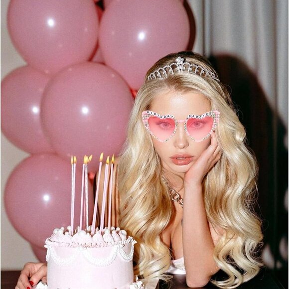 Heart Sunglasses BIRRHDAY BADDIE Glasses for Women Girls Sunglasses for Birthday - Picture 2 of 8